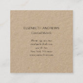 Schwangere, schlicht-Visitenkarte Vierkante Visitekaartje (Achterkant)