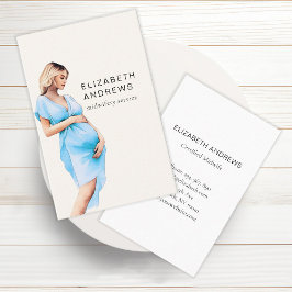 Schwangere, schlicht-waterverf visitekaartje