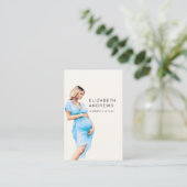 Schwangere, schlicht-waterverf visitekaartje (Staand voorkant)