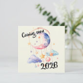 Schwangerschaft baby 2026 Wolken mobile  Aankondiging (Staand voorkant)