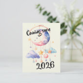 Schwangerschaft baby 2026 Wolken mobile Briefkaart (Staand voorkant)