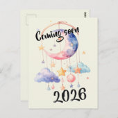 Schwangerschaft baby 2026 Wolken mobile Briefkaart (Voorkant / Achterkant)