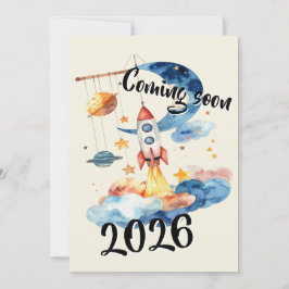 Schwangerschaft verkünden 2026 Rakete Weltraum Kaart