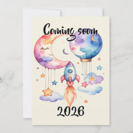 Schwangerschaft verkünden Aquarell Heißluftballon Aankondiging