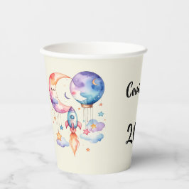 Schwangerschaft verkünden Aquarell Heißluftballon  Papieren Bekers