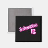 Schwarbie 12 Roze Magneet (Voorkant / Achterkant)