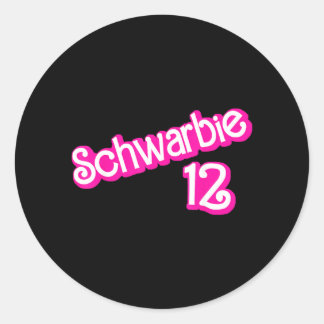 Schwarbie 12 Roze Ronde Sticker