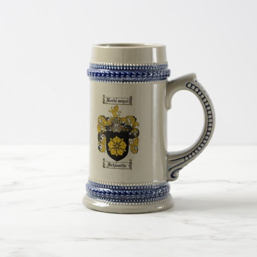 Schwartz Family Crest Stein Bierpul (Rechts)