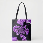 Schwarz Lila Ornament Tote Bag (Voorkant)