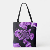 Schwarz Lila Ornament Tote Bag (Achterkant)