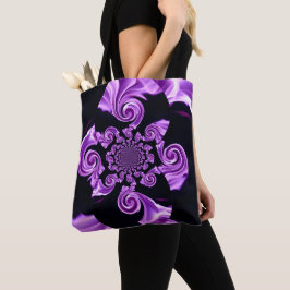 Schwarz Lila Ornament Tote Bag