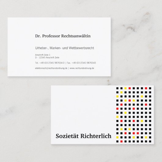Schwarz Rot Gold Visitekaartje (Voorkant / Achterkant)