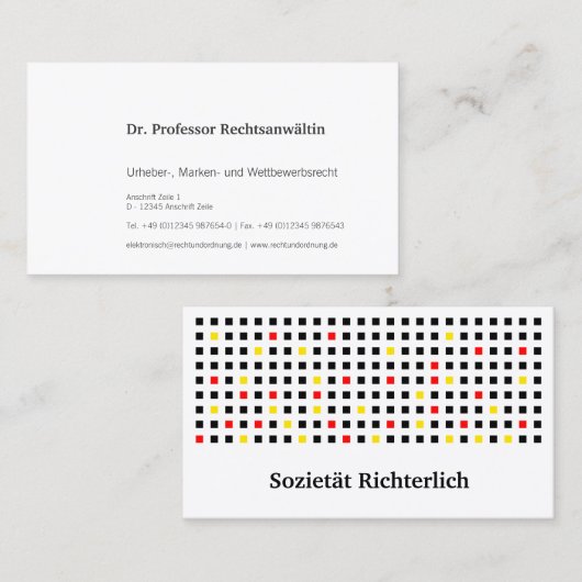 Schwarz Rot Gold Visitekaartje (Voorkant / Achterkant)