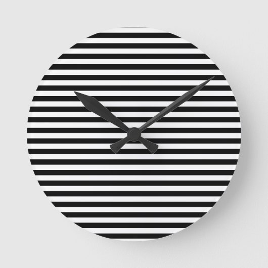 Schwarz & Weiß gestreifte Ronde Klok (Voorkant)