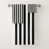 Schwarz & Weiß gestreiftes Bad Handdoek (Insitu)