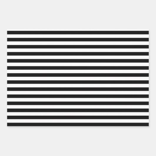 Schwarz & Weiß gestreiftes Geschenkpapier Inpakpapier Vel (Voorkant 2)