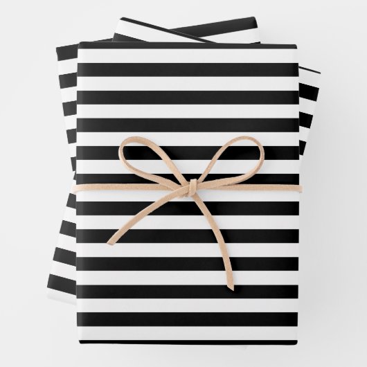 Schwarz & Weiß gestreiftes Geschenkpapier Inpakpapier Vel (In situ)