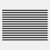 Schwarz & Weiß gestreiftes Geschenkpapier Inpakpapier Vel (Voorkant)