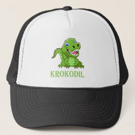 schwarz weiß grün Krokodil Trucker Pet