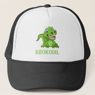 schwarz weiß grün Krokodil Trucker Pet