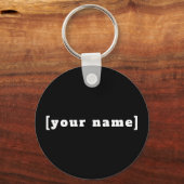 schwarz weiss mit Deinem Namen Sleutelhanger (Achterkant)