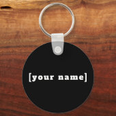 schwarz weiss mit Deinem Namen Sleutelhanger (Voorkant)