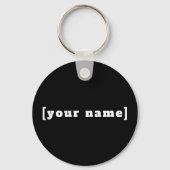 schwarz weiss mit Deinem Namen Sleutelhanger (Achterkant)