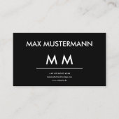 Schwarz Weiß Visitenkarte Selbst Gestalten Templat Visitekaartje (Voorkant)