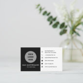 Schwarz/Weiß Visitenkarte Selbst Gestalten Vorlage Visitekaartje (Staand voorkant)