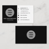 Schwarz/Weiß Visitenkarte Selbst Gestalten Vorlage Visitekaartje (Voorkant / Achterkant)