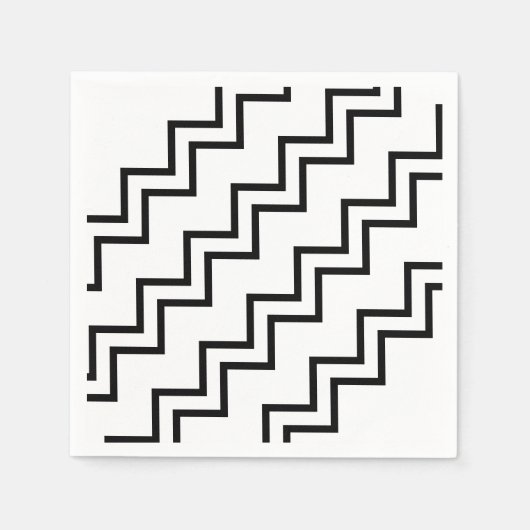 Schwarz weiß zickzack servet (Voorkant)