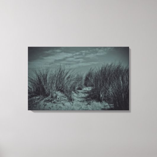 Schwarz - Weiße Dünen Canvas Afdruk (Voorkant)