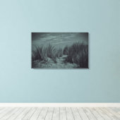 Schwarz - Weiße Dünen Canvas Afdruk (Insitu (Houten vloer))