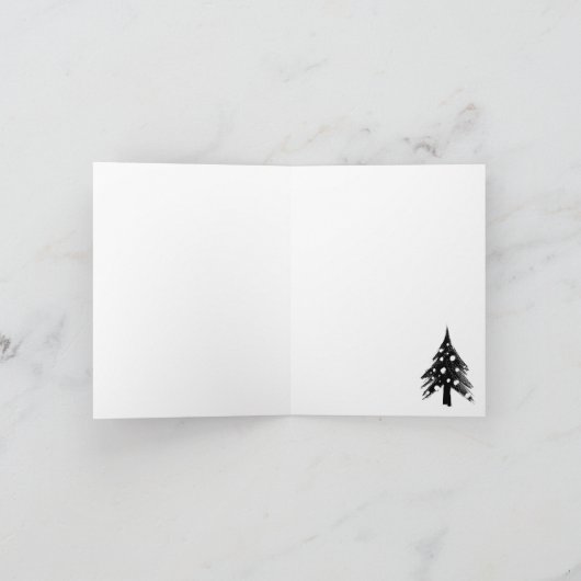 Schwarz weiße Weihnachtskarten Feestdagen Kaart (Binnen)