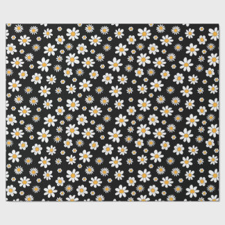 schwarz-weißes Design mit Blumen Cadeaupapier