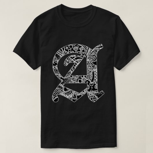 Schwarze Buchstabe "A" im gotischen Stil T-shirt (Design voorkant)