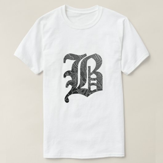 Schwarze Buchstabe "B" im gotischen Stil T-shirt (Design voorkant)