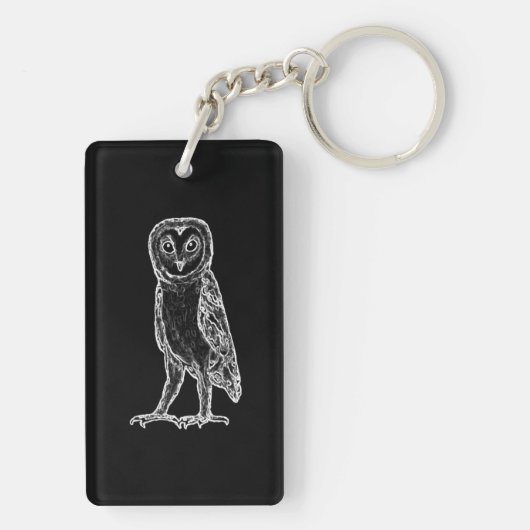 Schwarze Eule Sleutelhanger (achterkant)