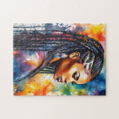 Schwarze Frau mit Zöpfen Legpuzzel (Horizontaal)