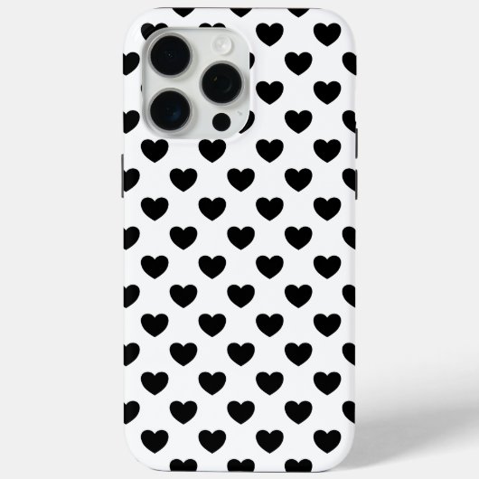 Schwarze Herzen auf Weiß, edel, frech und jung Case-Mate iPhone Case (Achterkant)