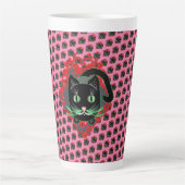 Schwarze Katze Latte Mok (Voorkant)