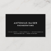 Schwarze professionelle elegante visitekaartje (Voorkant)