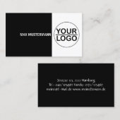 Schwarze professionelle Visitenkarte mit LOGO Visitekaartje (Voorkant / Achterkant)