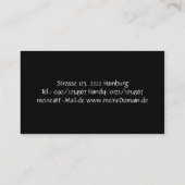 Schwarze professionelle Visitenkarte mit LOGO Visitekaartje (Achterkant)