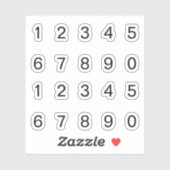 Schwarze Zahlen Aufkleber Sticker (Vel)