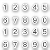 Schwarze Zahlen Aufkleber Sticker (Voorkant)