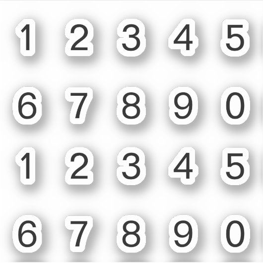 Schwarze Zahlen Aufkleber Sticker (Voorkant)