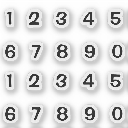 Schwarze Zahlen Aufkleber Transparent   Sticker (Voorkant)