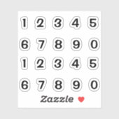 Schwarze Zahlen Aufkleber Transparent   Sticker (Vel)