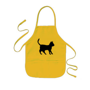 Schwarzer Kater Kinder Schort